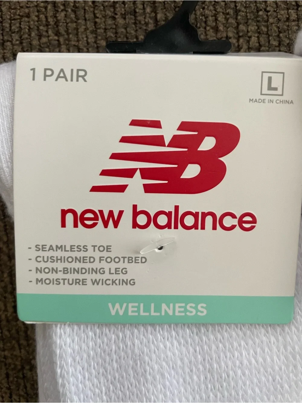 NWT Unisex (3 Pair) Adult New Balance White Wellness Crew Socks Size L